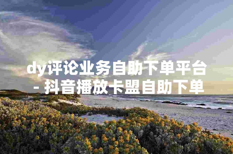 dy评论业务自助下单平台 - 抖音播放卡盟自助下单平台