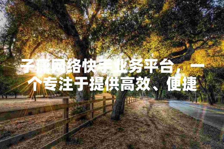 子潇网络快手业务平台，一个专注于提供高效、便捷的快手账号管理与推广服务的专业平台。