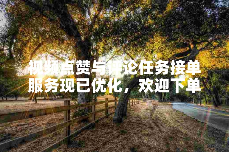 视频点赞与评论任务接单服务现已优化，欢迎下单体验。