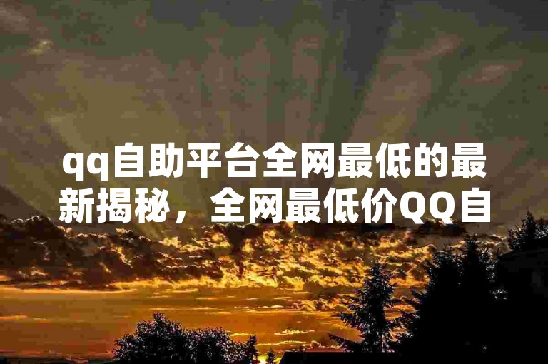 qq自助平台全网最低的最新揭秘，全网最低价QQ自助平台的最新推荐！2024必学