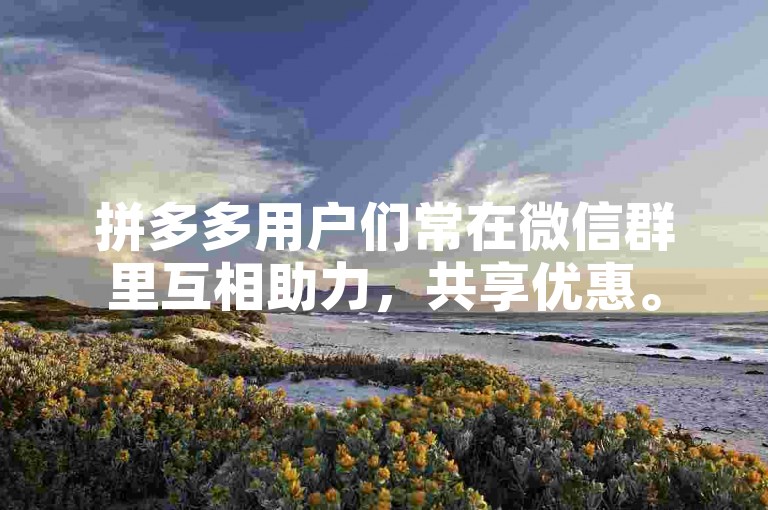 拼多多用户们常在微信群里互相助力，共享优惠。