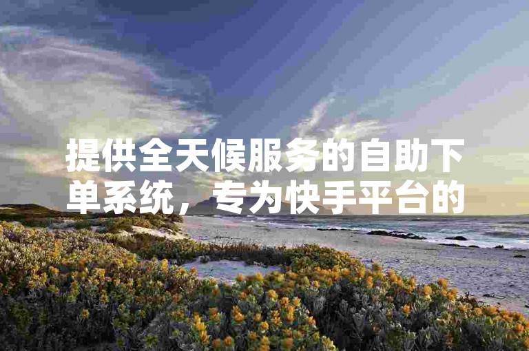 提供全天候服务的自助下单系统，专为快手平台的快速业务处理而设计。