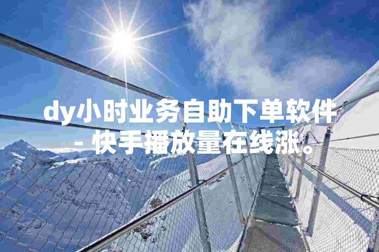 dy小时业务自助下单软件 - 快手播放量在线涨。