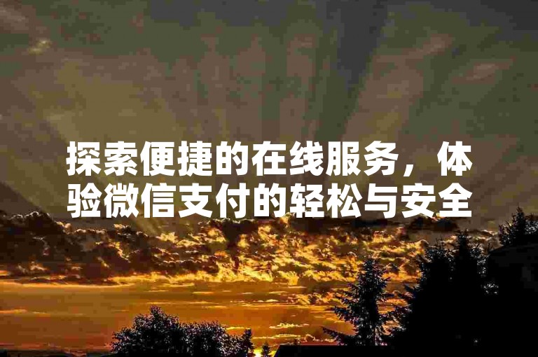 探索便捷的在线服务，体验微信支付的轻松与安全。