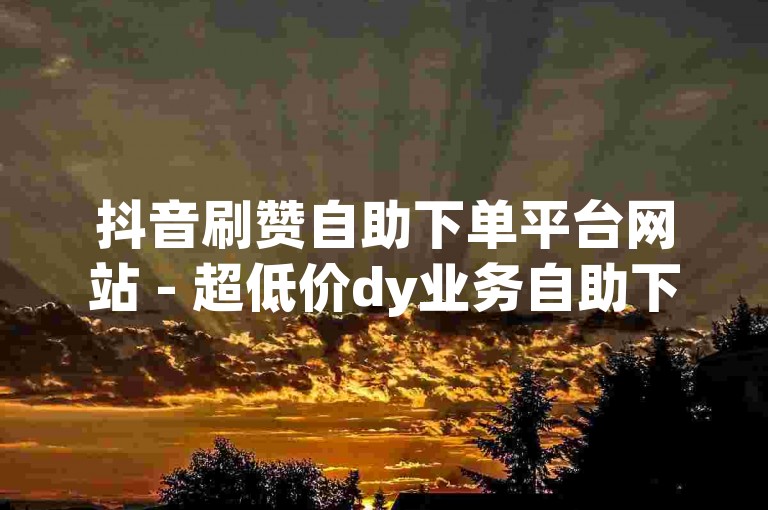 抖音刷赞自助下单平台网站 - 超低价dy业务自助下单