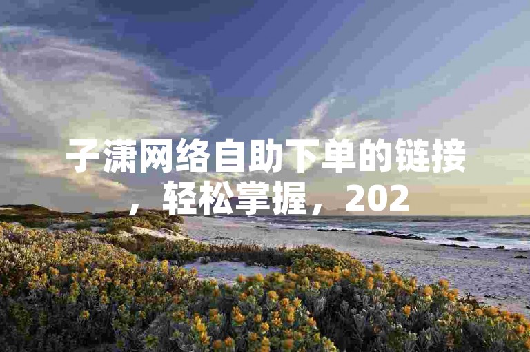 子潇网络自助下单的链接，轻松掌握，2025年必备技能！