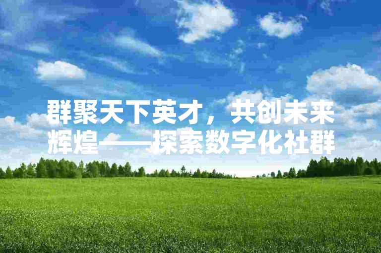 群聚天下英才，共创未来辉煌——探索数字化社群营销的无限可能。