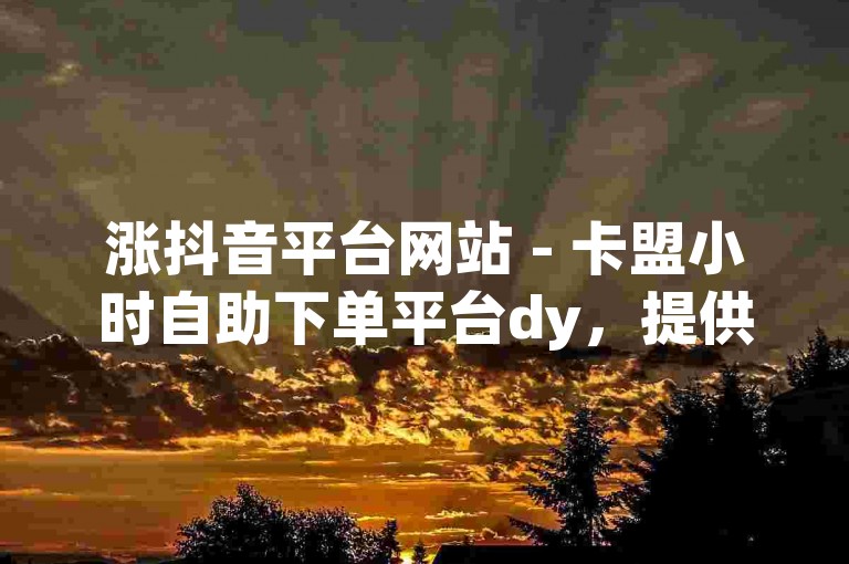 涨抖音平台网站 - 卡盟小时自助下单平台dy，提供便捷的服务体验。