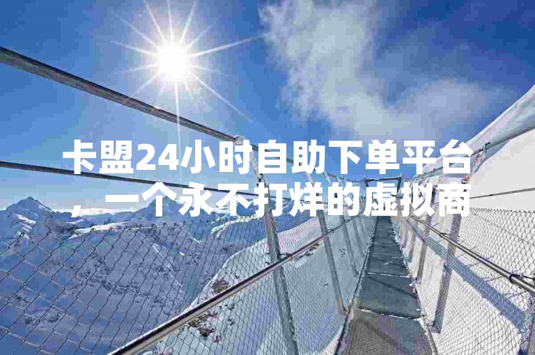 卡盟24小时自助下单平台，一个永不打烊的虚拟商品交易市场。