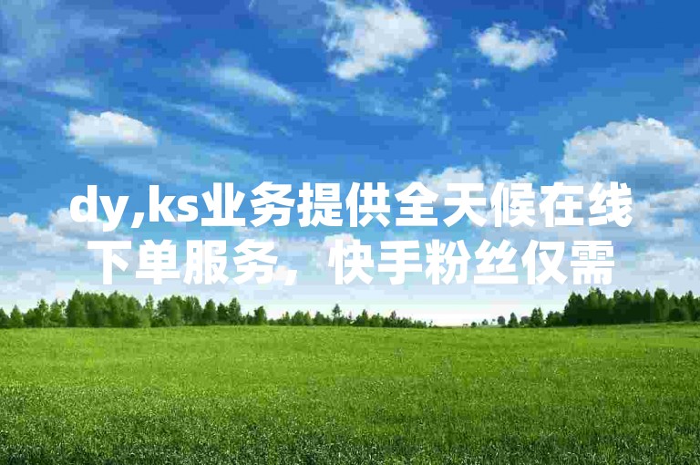 dy,ks业务提供全天候在线下单服务，快手粉丝仅需一元即可获得100个双击。