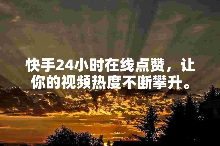 快手24小时在线点赞，让你的视频热度不断攀升。