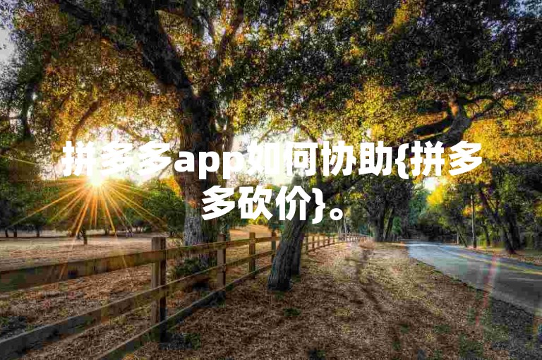 拼多多app如何协助{拼多多砍价}。