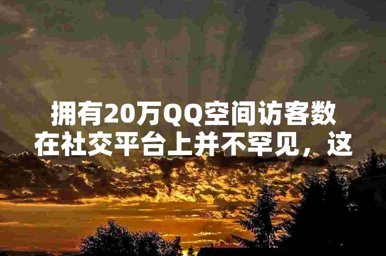 拥有20万QQ空间访客数在社交平台上并不罕见，这通常意味着该用户的内容具有广泛的吸引力或其个人影响力较大。