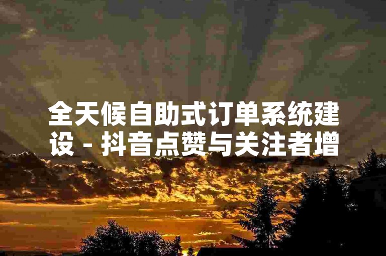 全天候自助式订单系统建设 - 抖音点赞与关注者增长服务优惠平台