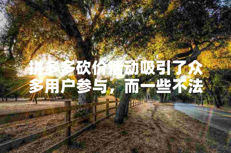 拼多多砍价活动吸引了众多用户参与，而一些不法分子却利用所谓的拼多多全自动下单软件进行欺诈。