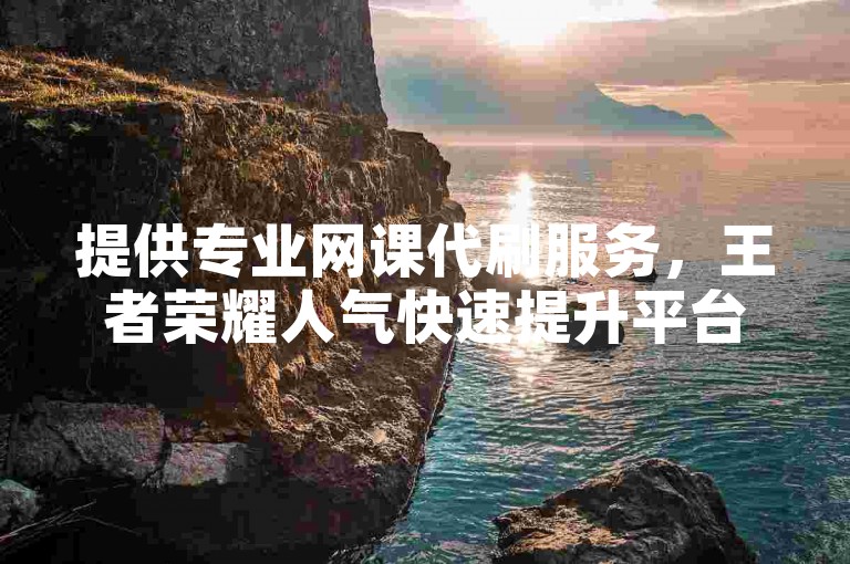 提供专业网课代刷服务，王者荣耀人气快速提升平台。