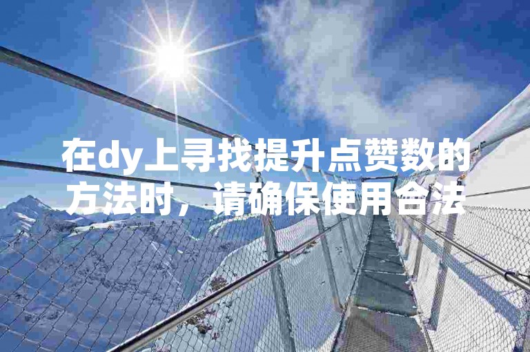 在dy上寻找提升点赞数的方法时，请确保使用合法和安全的途径。