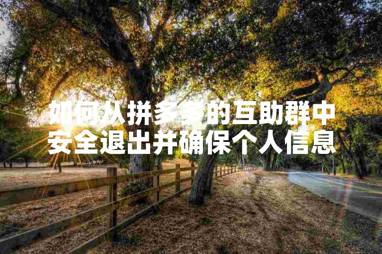 如何从拼多多的互助群中安全退出并确保个人信息不被滥用？