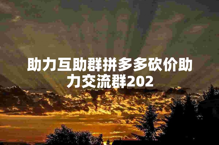 助力互助群拼多多砍价助力交流群2025