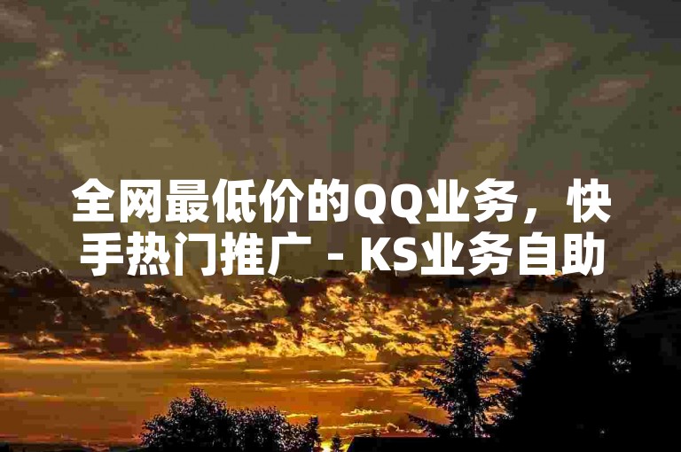 全网最低价的QQ业务，快手热门推广 - KS业务自助下单软件，提供最低价服务 - 抖音自助24小时下单平台。