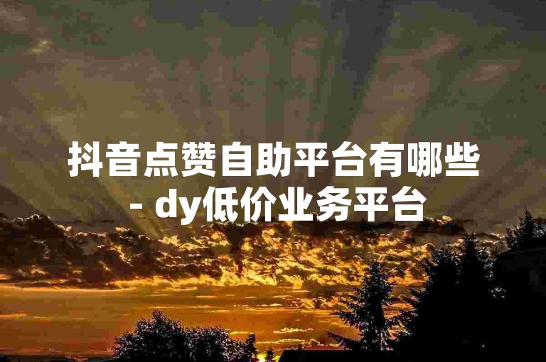 抖音点赞自助平台有哪些 - dy低价业务平台