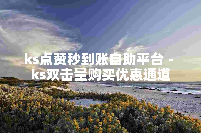 ks点赞秒到账自助平台 - ks双击量购买优惠通道