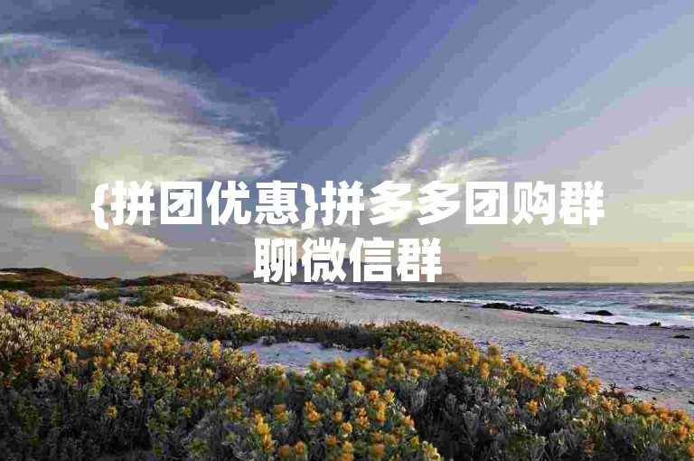 {拼团优惠}拼多多团购群聊微信群