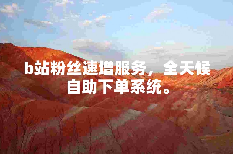 b站粉丝速增服务，全天候自助下单系统。