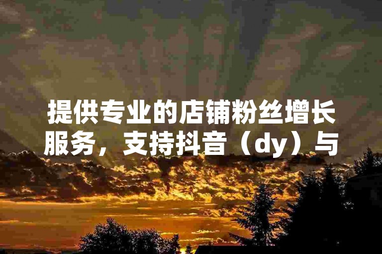 提供专业的店铺粉丝增长服务，支持抖音（dy）与快手（ks）平台，全天候24小时在线接受订单。