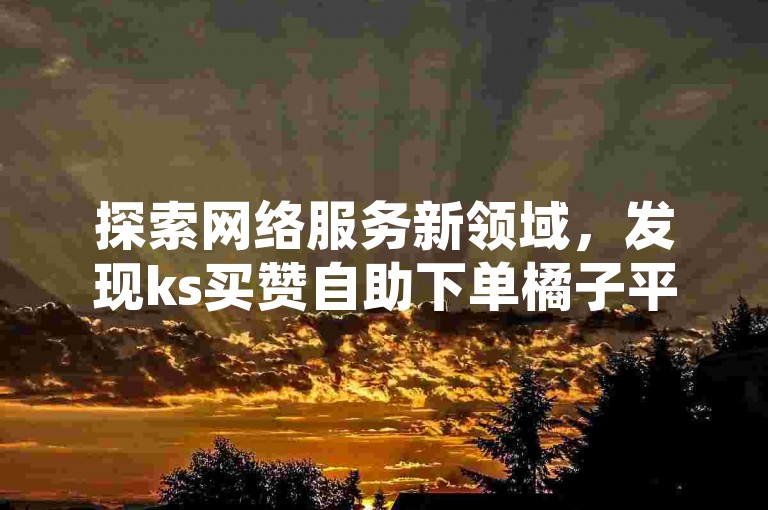 探索网络服务新领域，发现ks买赞自助下单橘子平台与抖音赞自助下单平台蚂蚁，为您的社交媒体之旅增添光彩。
