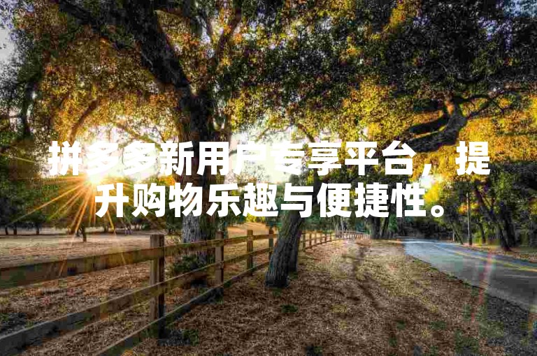 拼多多新用户专享平台，提升购物乐趣与便捷性。