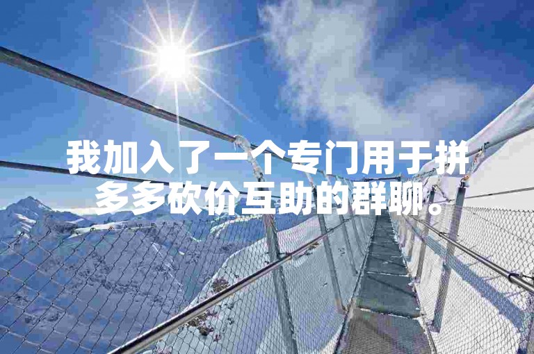 我加入了一个专门用于拼多多砍价互助的群聊。