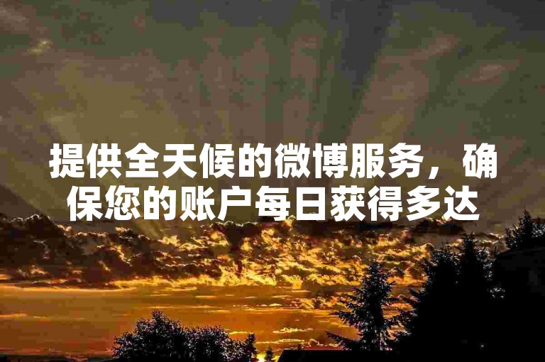 提供全天候的微博服务，确保您的账户每日获得多达100,000个点赞。