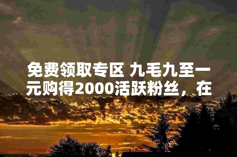 免费领取专区 九毛九至一元购得2000活跃粉丝，在线平台便捷下单。