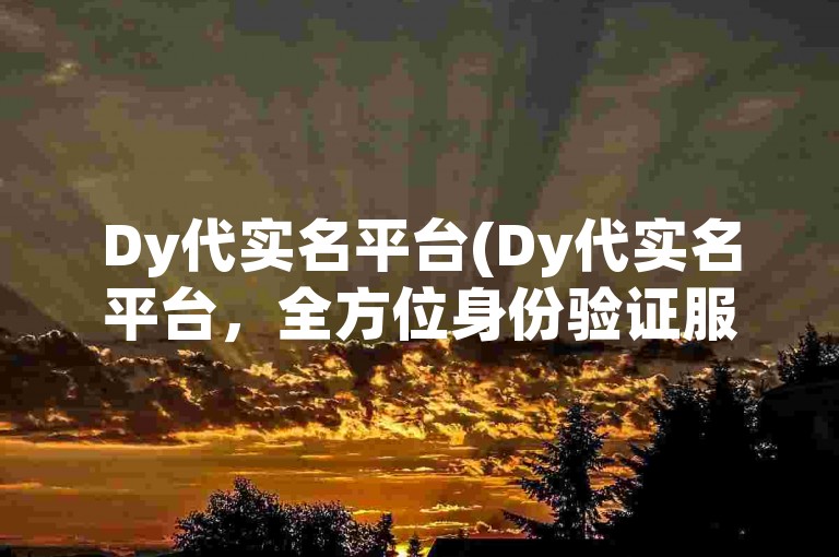 Dy代实名平台(Dy代实名平台，全方位身份验证服务)
