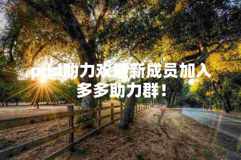pdd助力欢迎新成员加入多多助力群！