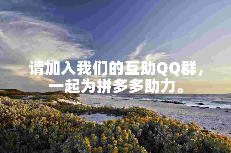 请加入我们的互助QQ群，一起为拼多多助力。
