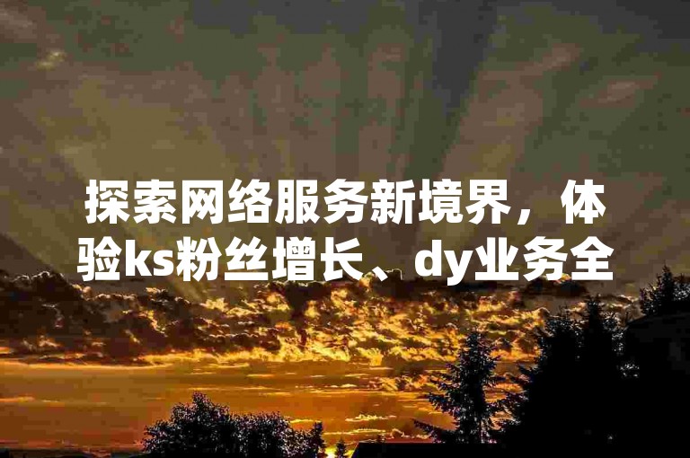探索网络服务新境界，体验ks粉丝增长、dy业务全天候支持以及拼多多专业辅助，还有qq空间说说业务等你来发现。