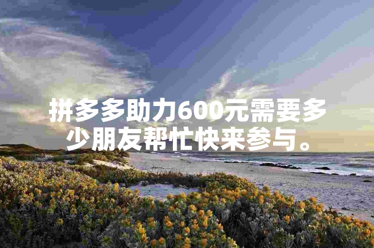 拼多多助力600元需要多少朋友帮忙快来参与。