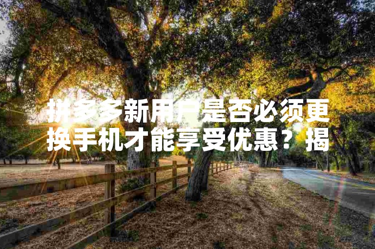 拼多多新用户是否必须更换手机才能享受优惠？揭秘其中的实际情况。