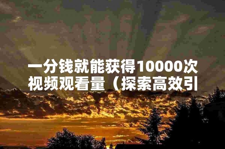 一分钱就能获得10000次视频观看量（探索高效引流工具的下载方法）。