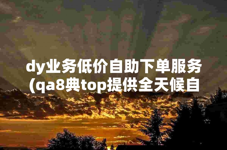 dy业务低价自助下单服务(qa8典top提供全天候自动下单功能)