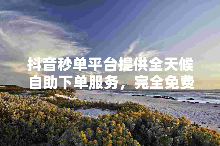 抖音秒单平台提供全天候自助下单服务，完全免费 - dy业务24小时在线下单平台，卡盟业务全面覆盖。