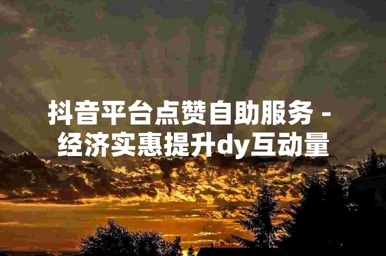 抖音平台点赞自助服务 - 经济实惠提升dy互动量