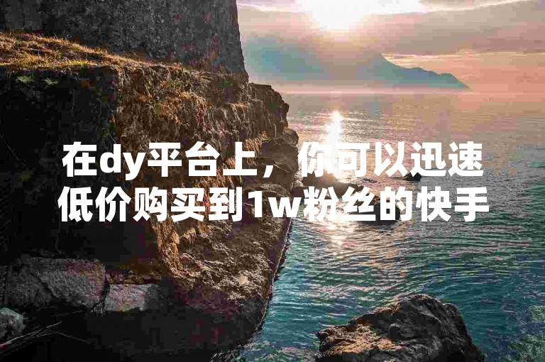 在dy平台上，你可以迅速低价购买到1w粉丝的快手账号。