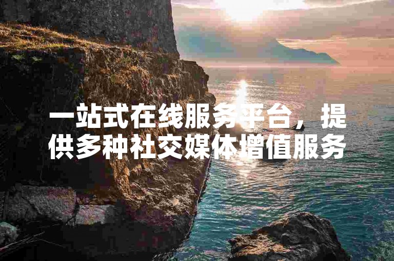 一站式在线服务平台，提供多种社交媒体增值服务，助力账号快速成长。