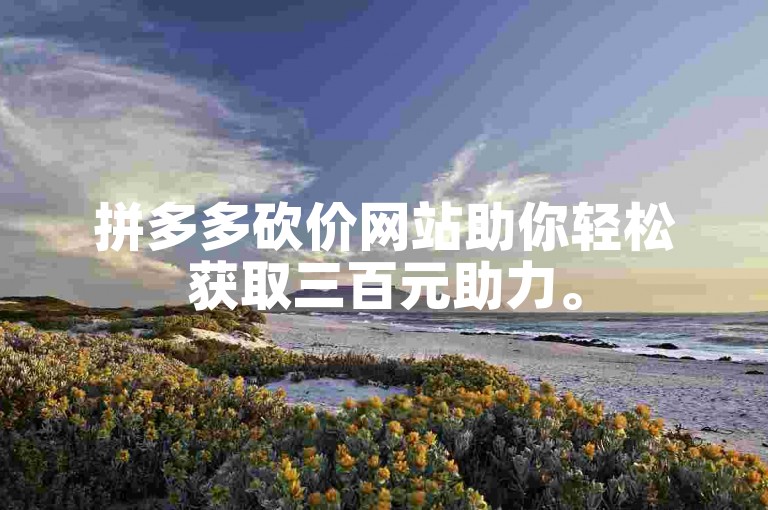 拼多多砍价网站助你轻松获取三百元助力。