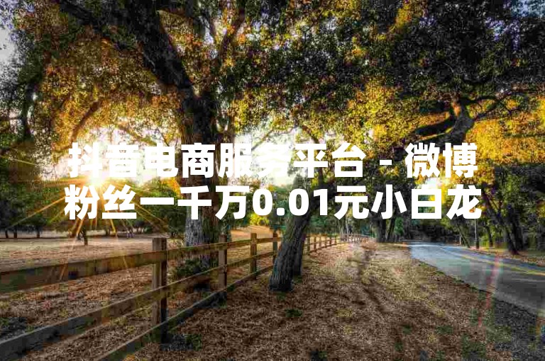 抖音电商服务平台 - 微博粉丝一千万0.01元小白龙马山肥沃地房产装修网站。