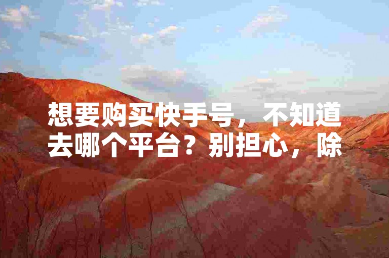 想要购买快手号，不知道去哪个平台？别担心，除了快手实名认证号购买外，你还可以考虑在微信公众号上创建自己的账号。同时，如果你也是B站的用户，不妨多关注我的点赞动态哦！