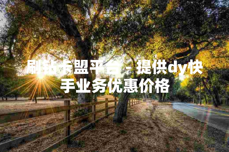 刷钻卡盟平台 - 提供dy快手业务优惠价格
